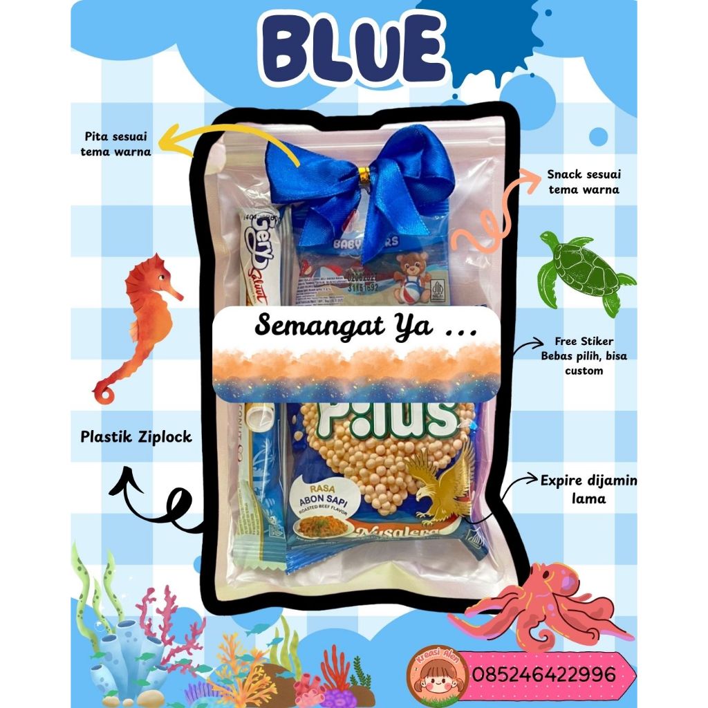 

Biru - Mini Gift Snack | Mini Hampers |Freebis |Parcel Ulang Tahun| Jumat Berkah |Sempro | Kelulusan