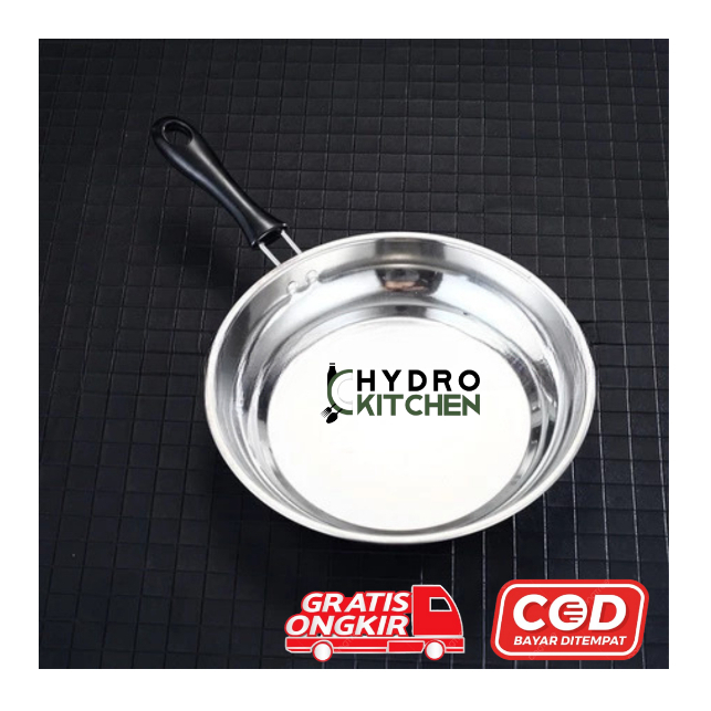 Set Teflon Stainless Steel Wajan Datar Peralatan Masak Teflon - AH643