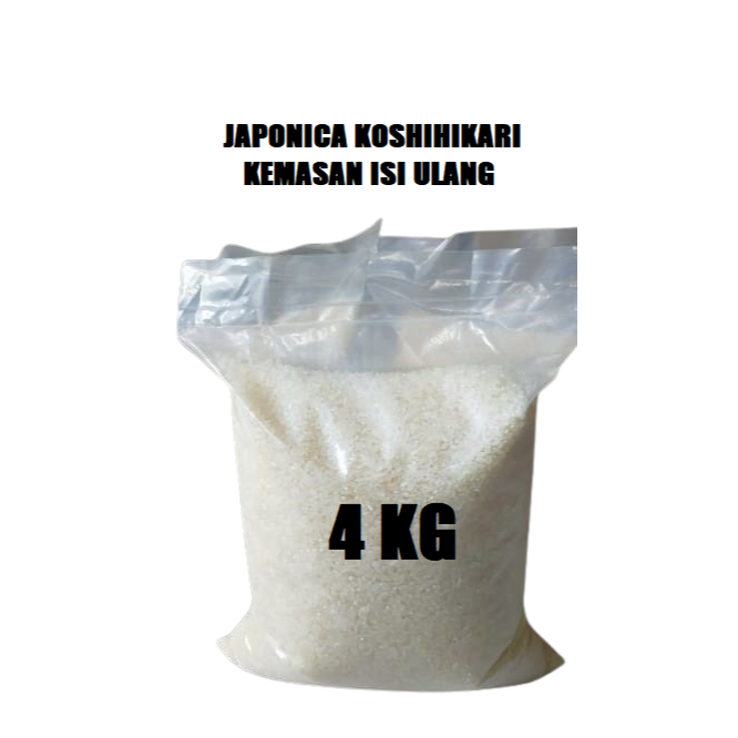 

Beras Jepang Sushi Japonica KOSHIHIKARI Kemasan Isi Ulang 4 kg Japonica Rice