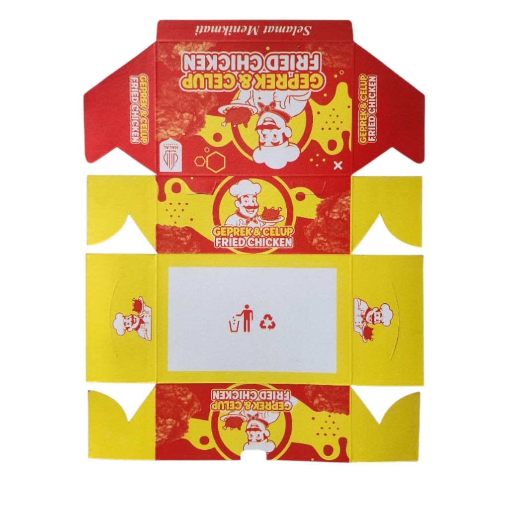

KARDUS BOX FRIED CHICKEN/KEMASAN FRIED CHICKEN/BUNGKUS KERTAS AYAM GEPREK