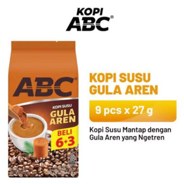 

ABC Kopi Susu Gula Aren 1 Pack (9 x 27 gr)