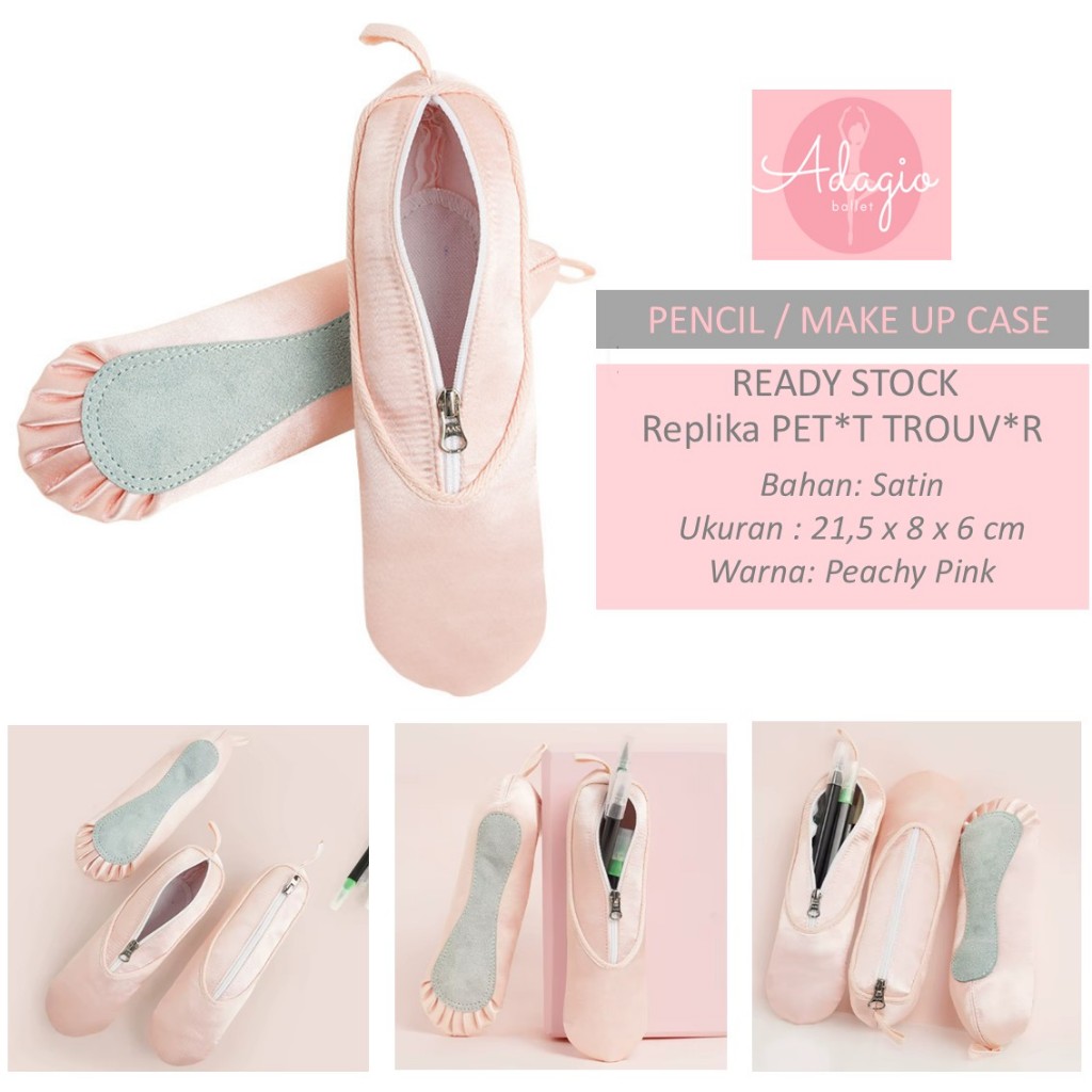

Daydance Pencil Makeup Cosmetic Case Dupe Petit Trouver Bag Ballet Dance Souvenir Kids Dancer - Kotak Pensil Tempat Pouch Makeup Kosmetik cocok untuk Kado Balerina Les Balet Tas Anak Pink Satin