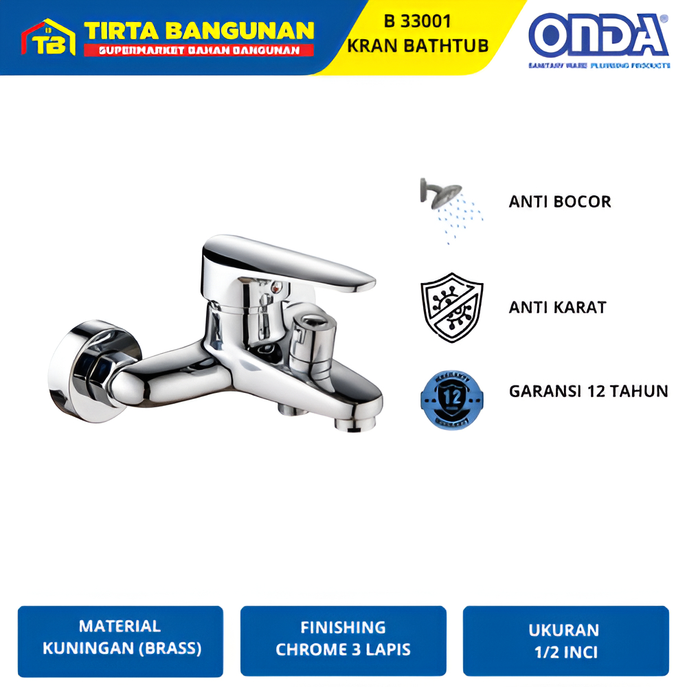 ONDA B 33001 KRAN BATHTUB KRAN AIR MIXER KERAN SHOWER KAMAR MANDI PANAS DINGIN