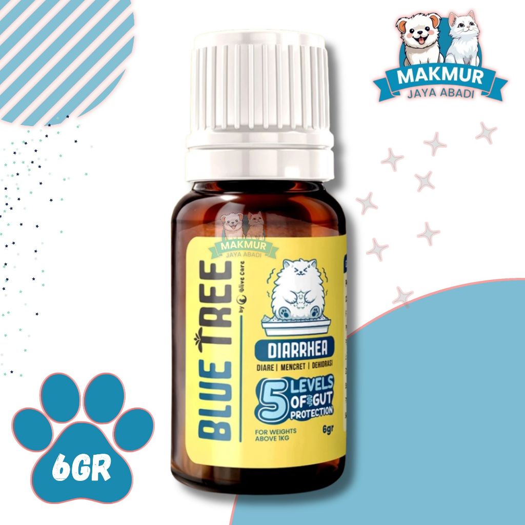Olive Care Vitamin Obat Kucing BLUE TREE Diarrhea (Diare) dengan 5 Lapis Perlindungan Usus kandungan