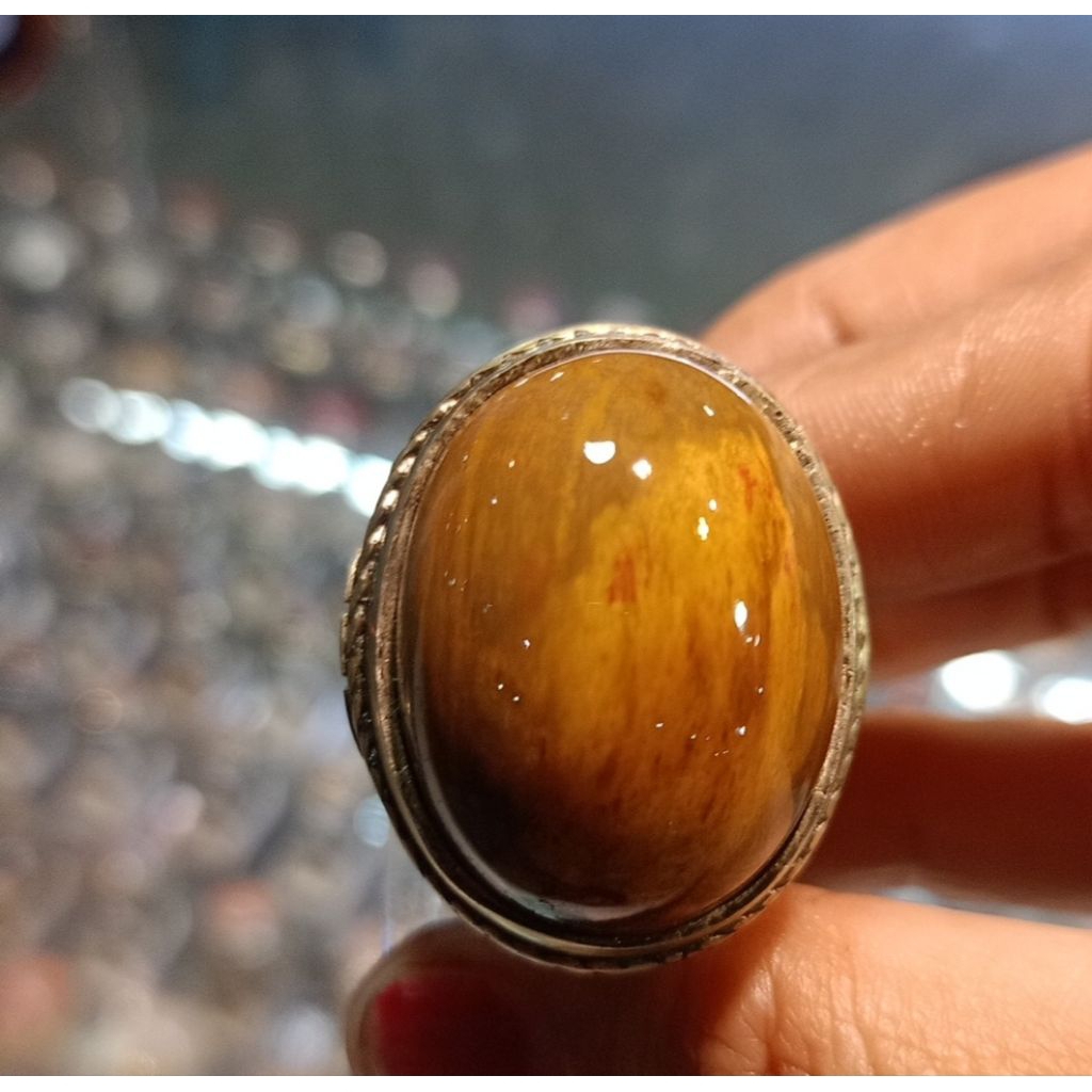 Cincin Batu Fosil kelor(natural)