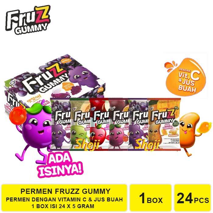 

1 BOX ISI 24 PCS PERMEN FRUZZ GUMMY