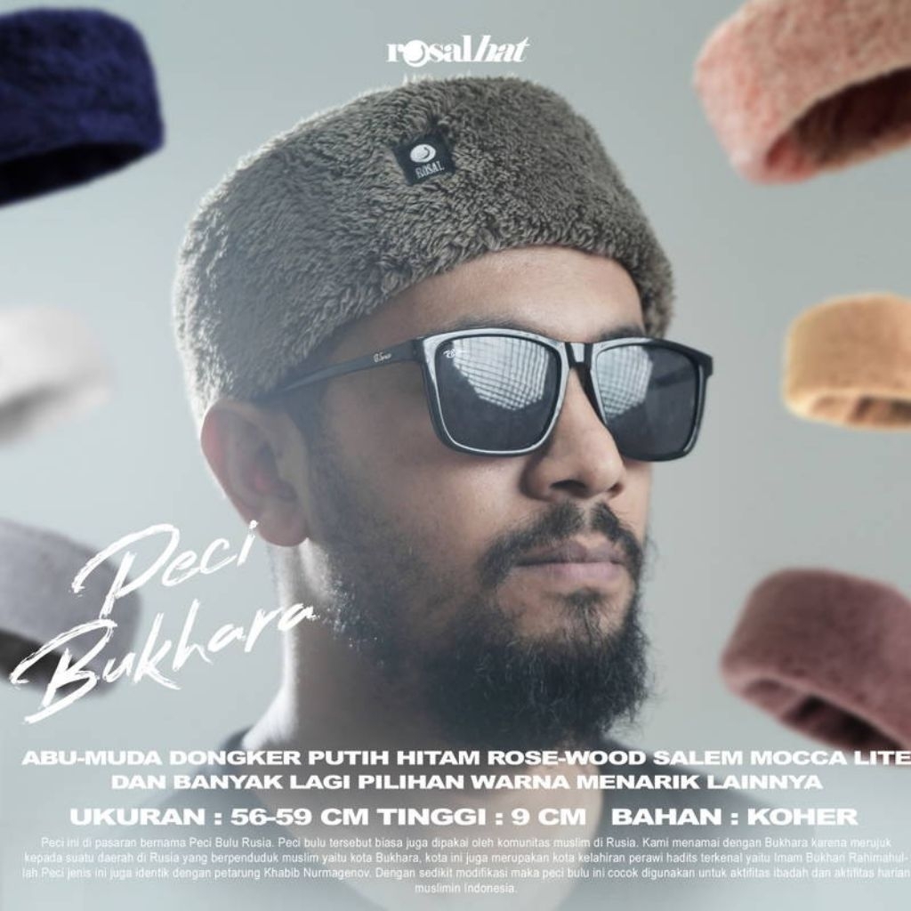 Peci Songkok Bulu Rusia | Peci Bukhari Bulu | Peci Bukhara | Kopiah Rusia | Peci Rusia