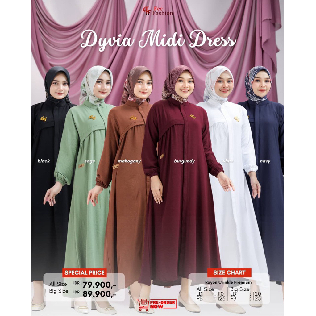 Fee Fashion - Gamis / Dress / Midi Dress / Dyvia Midi Dress Fee Fashio