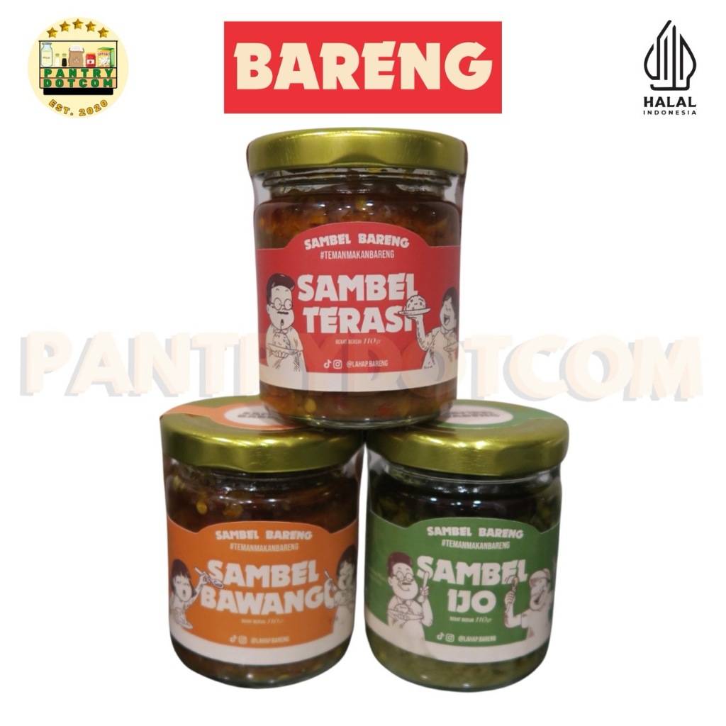 

LAHAP BARENG - SAMBEL BARENG - 110g - Sambel Ijo - Sambel Terasi - Sambel Bawang // Langsung di makan - Teman makan bareng - Pedas