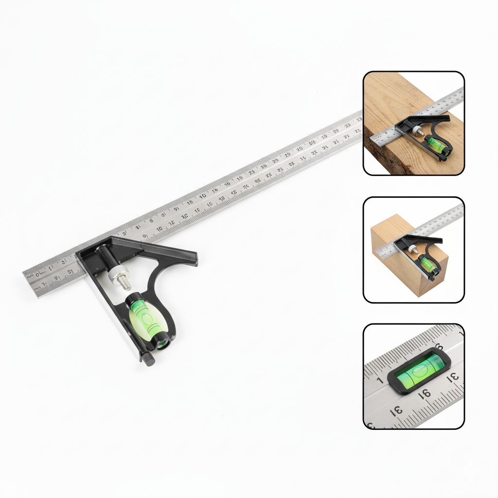 

Mistar Siku Adjustable | Penggaris Siku Multi Fungsi Alat Ukur Waterpass 305mm