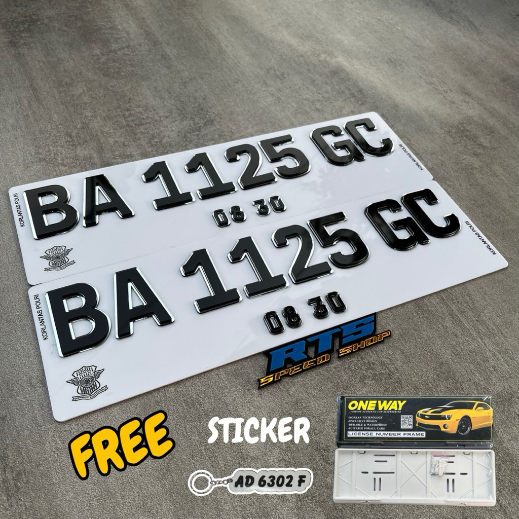 Plat Nomor Mobil Akrilik Timbul 3D Plat Akrilik Mobil + Free Cover
