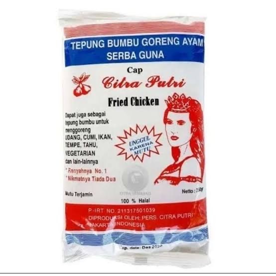 

Tepung Spesial Bumbu Goreng merk Citra Putri 250gr (1 Pcs)
