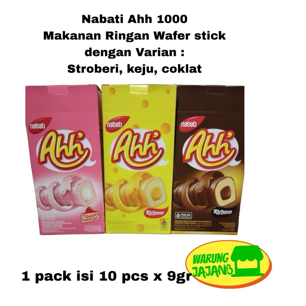 

Nabati Ahh Richeese Ahh Wafer stik 1 pack isi 10pcs x 9gr