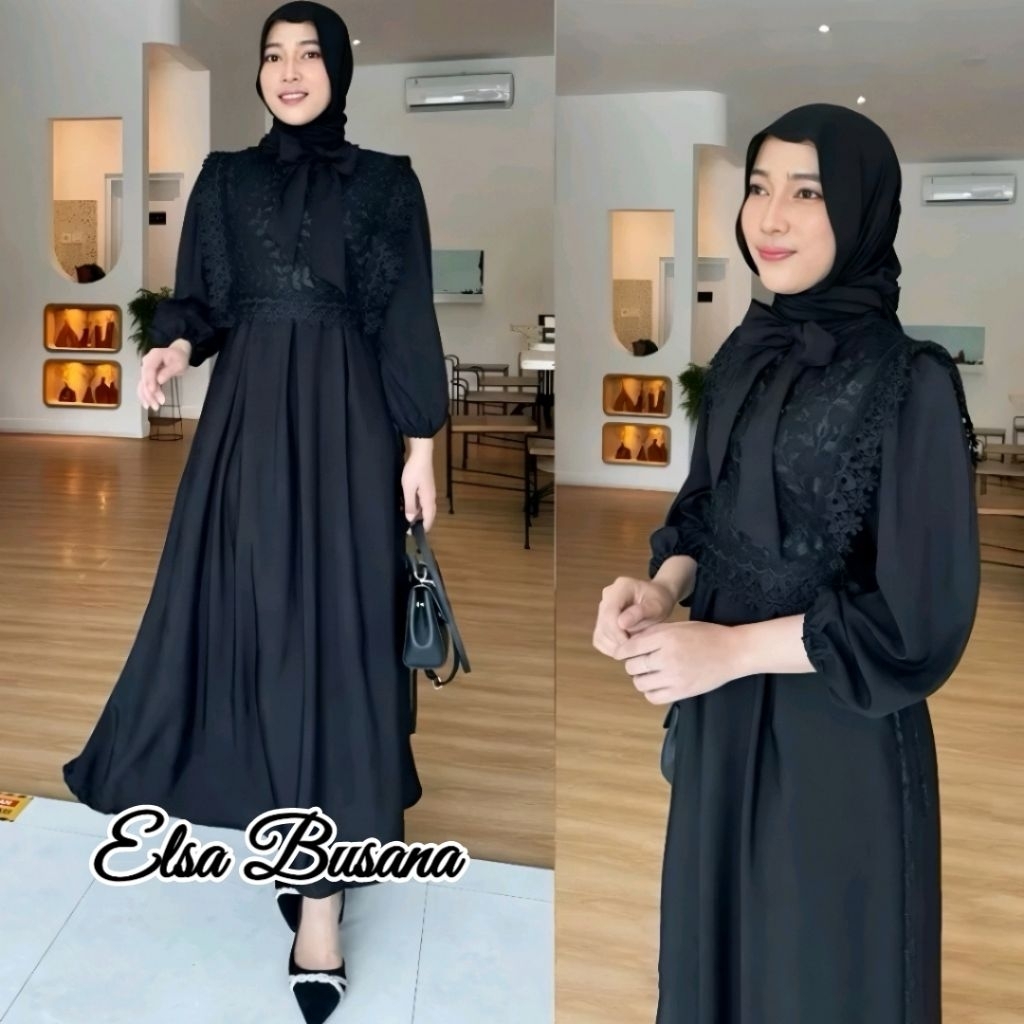 Dress SYAKILA model Rompi Tille Bordir Outfit Lebaran Kondangan Terbaru