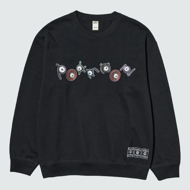 Crewneck Uniqlo x Pokemon Tri Power Sweatshirt Pria Wanita Tee UT - Hitam