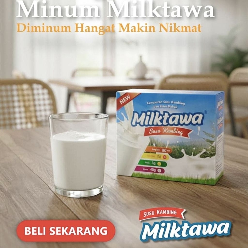 

milktawa susu kambing full cream dalam kemasan sachet