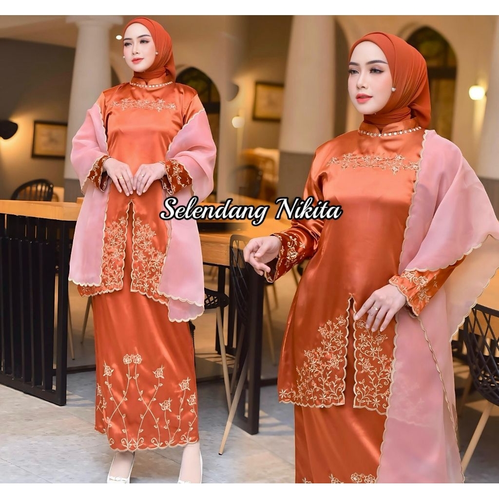 stelan selendang Nikita / stelan wisuda / stelan ibu besan / stelan terbaru / stelan jumbo