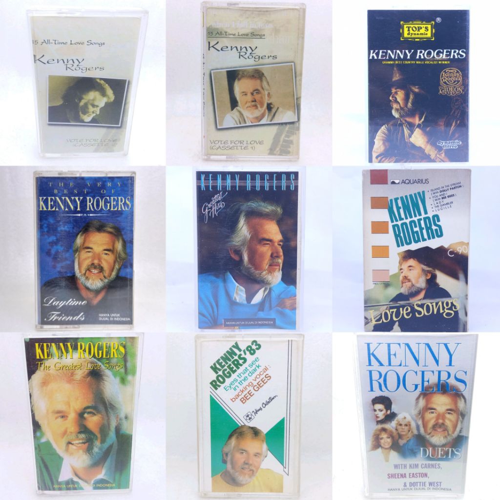 Kaset pita KENNY ROGERS - vote for love 1 & 2 - grammy best country - hits 1985-1987 - love songs - 
