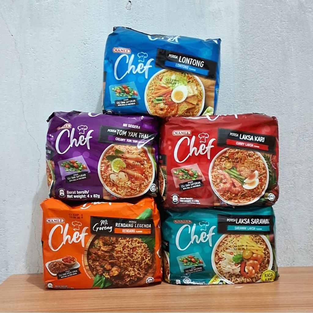 

Mamee Chef Kuah dan Goreng 7 Varian, Kemasan Isi 4