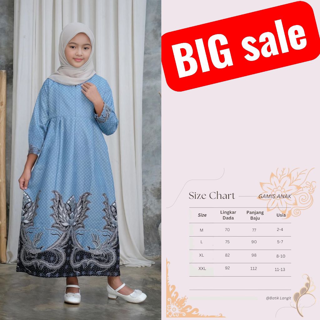 Baju gamis batik anak baju batik fashion anak perempuan