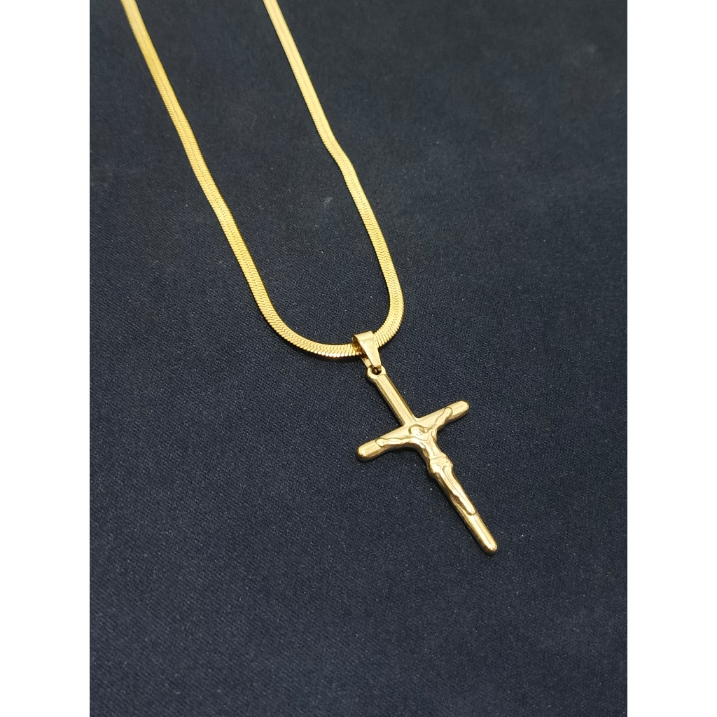 Kalung Titanium Pria Liontin Salib/Kalung Salib Titanium pria Wanita