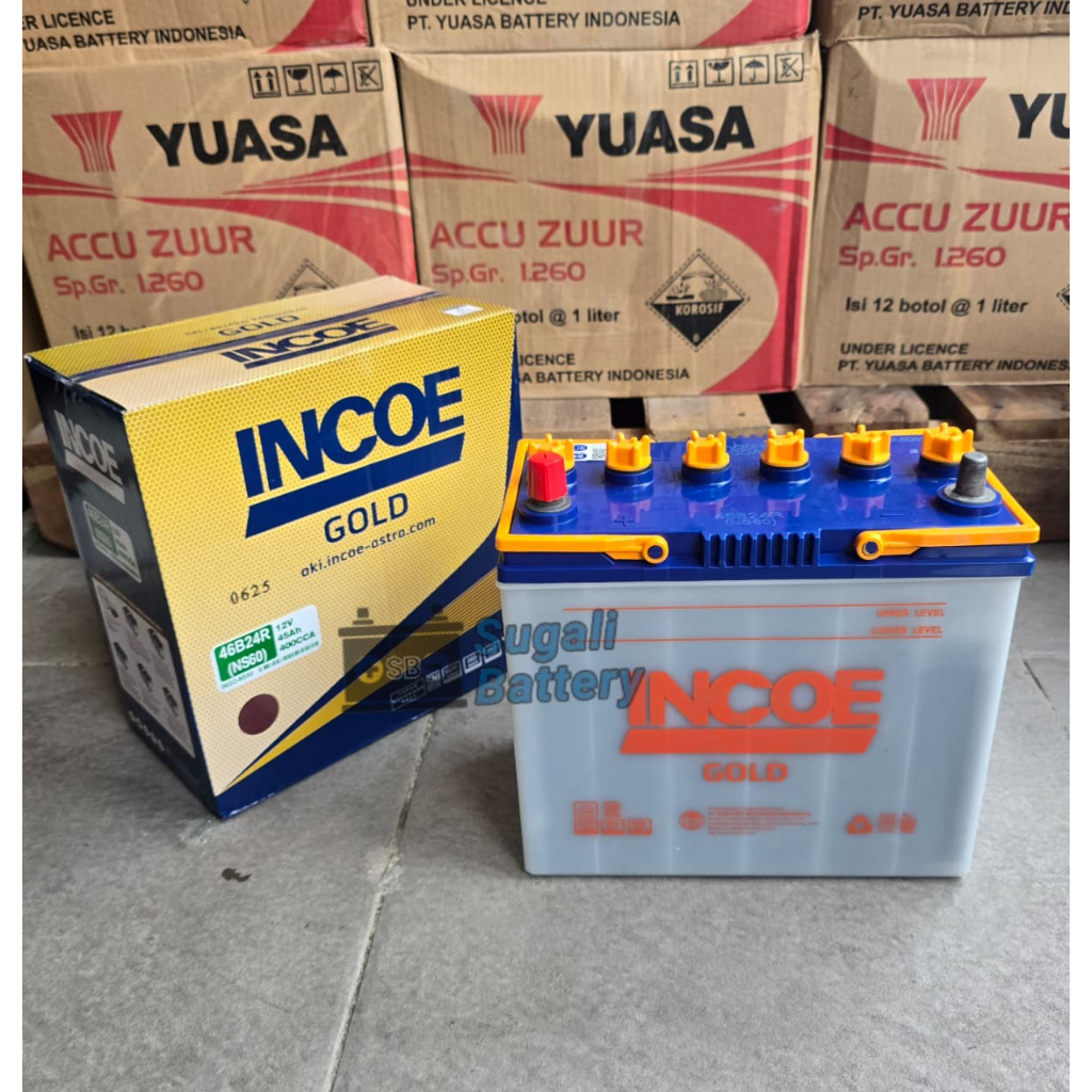 Aki Mobil Avanza old, Rush INCOE GOLD NS60 HYBRID Aki Basah 45Ah