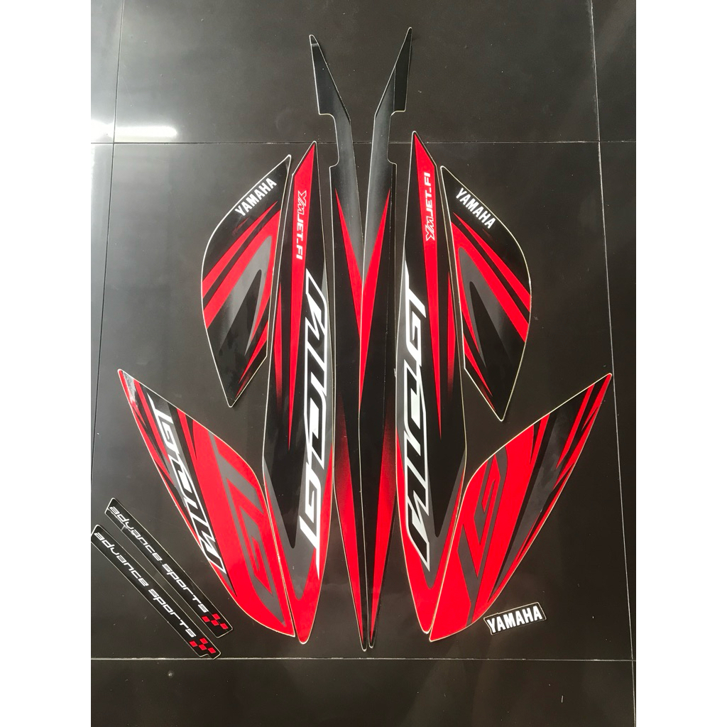 STRIPING STIKER MIO GT 2014 HITAM MERAH