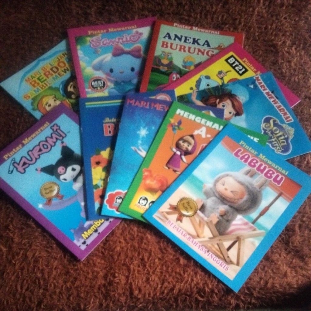 BUKU MEWARNAI SERI LABUBU FROZEN KUROMI 10 BUKU