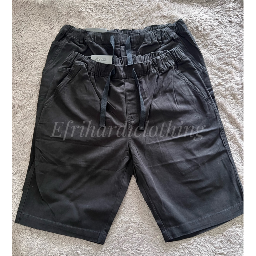 DETAILS SHORT BLACK KARET - CELANA PENDEK