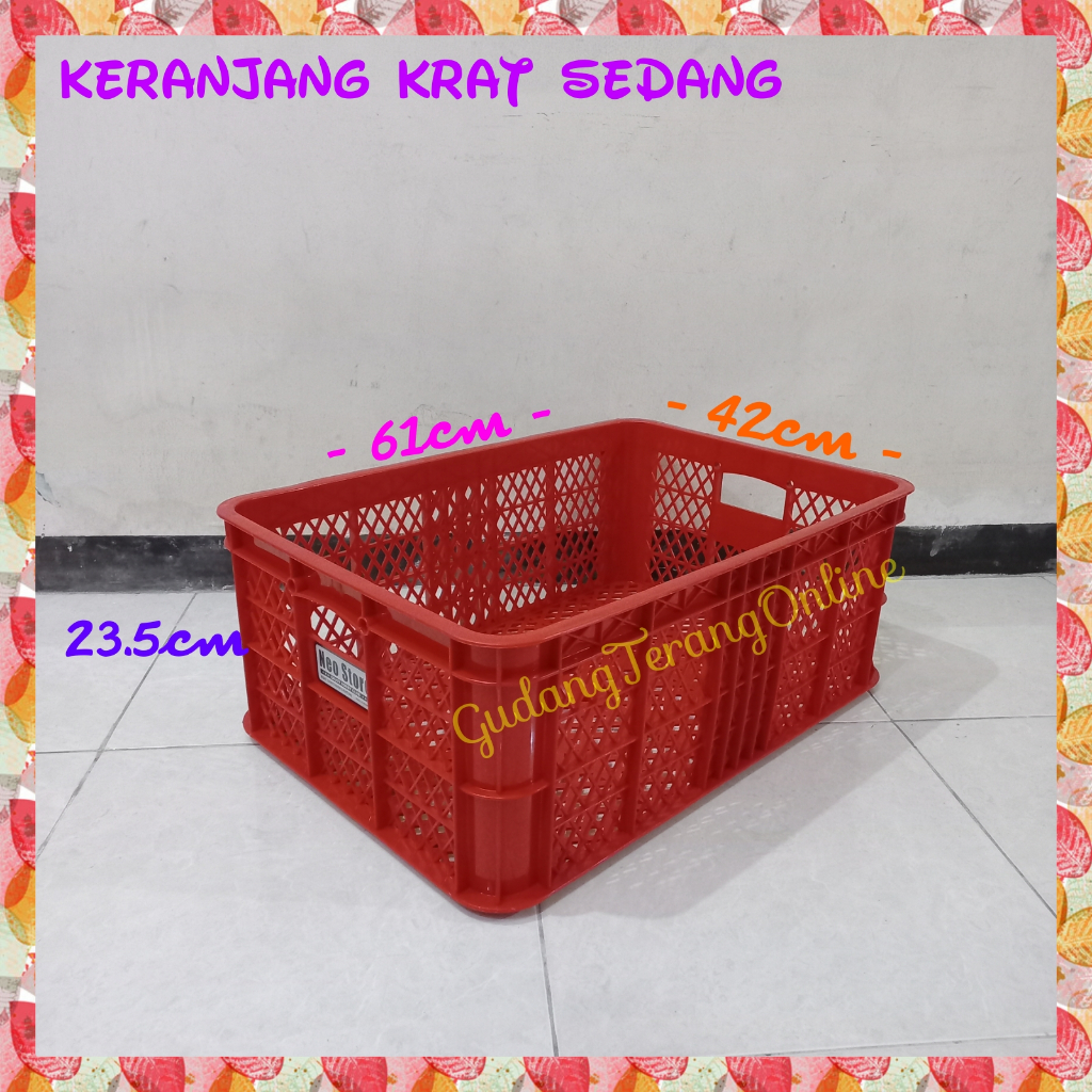 Krat industri pendek keranjang serbaguna keranjang barang krat rak piring bak ikan plastik