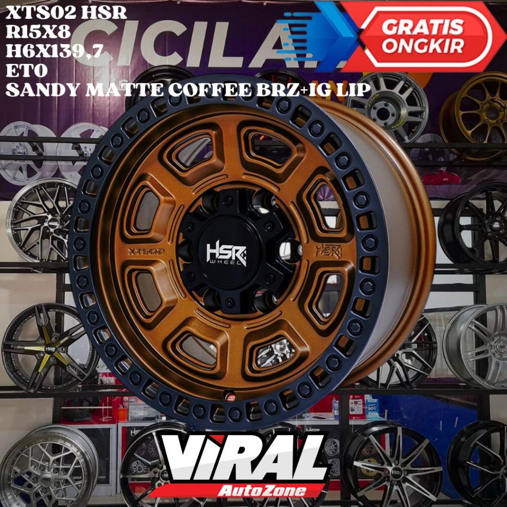 Velg Mobil Model Offroad Ring 15 HSR XTS02 R15 Untuk Blazer, Terrano, Panther, L200