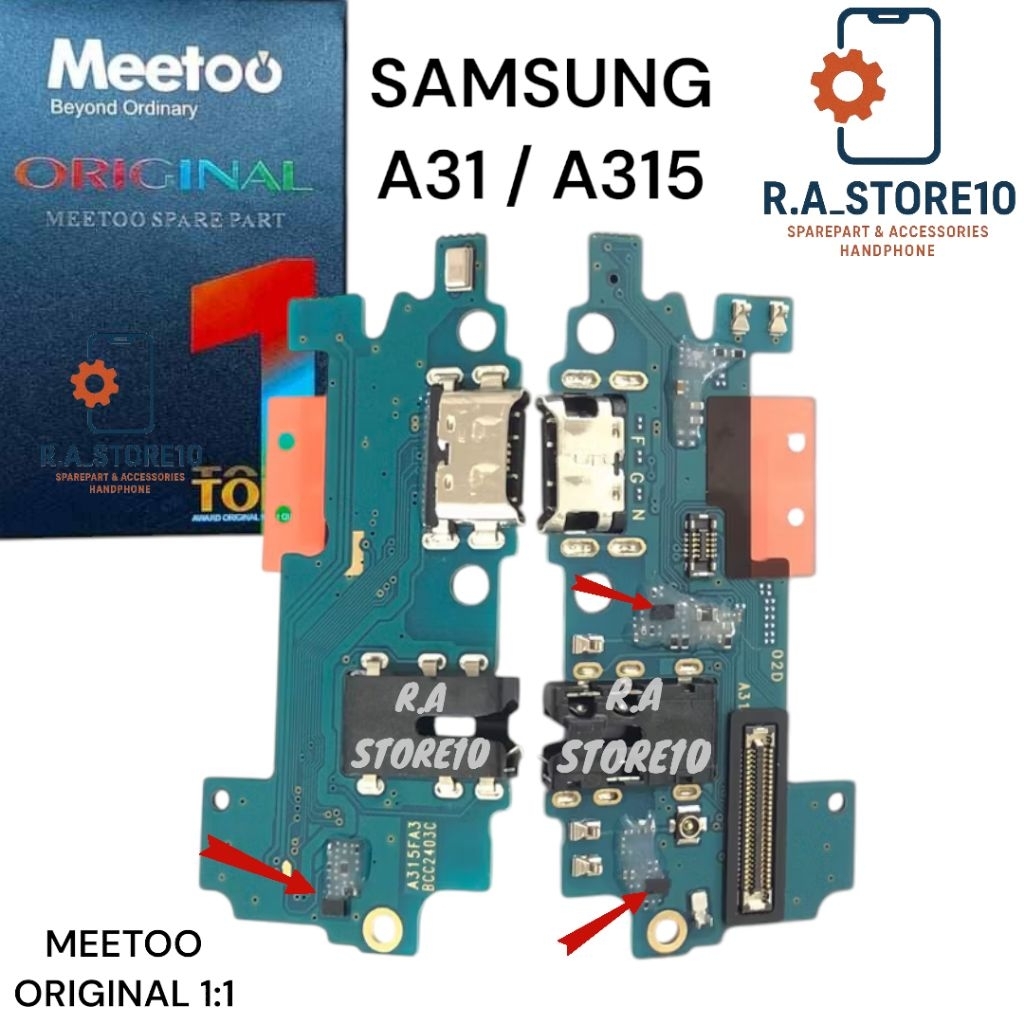 MEETOO Flexibel Charger + IC SAMSUNG A31 GALAXY A315 A315F ORIGINAL 1:1 + MIC Full Komponen Aisi - F