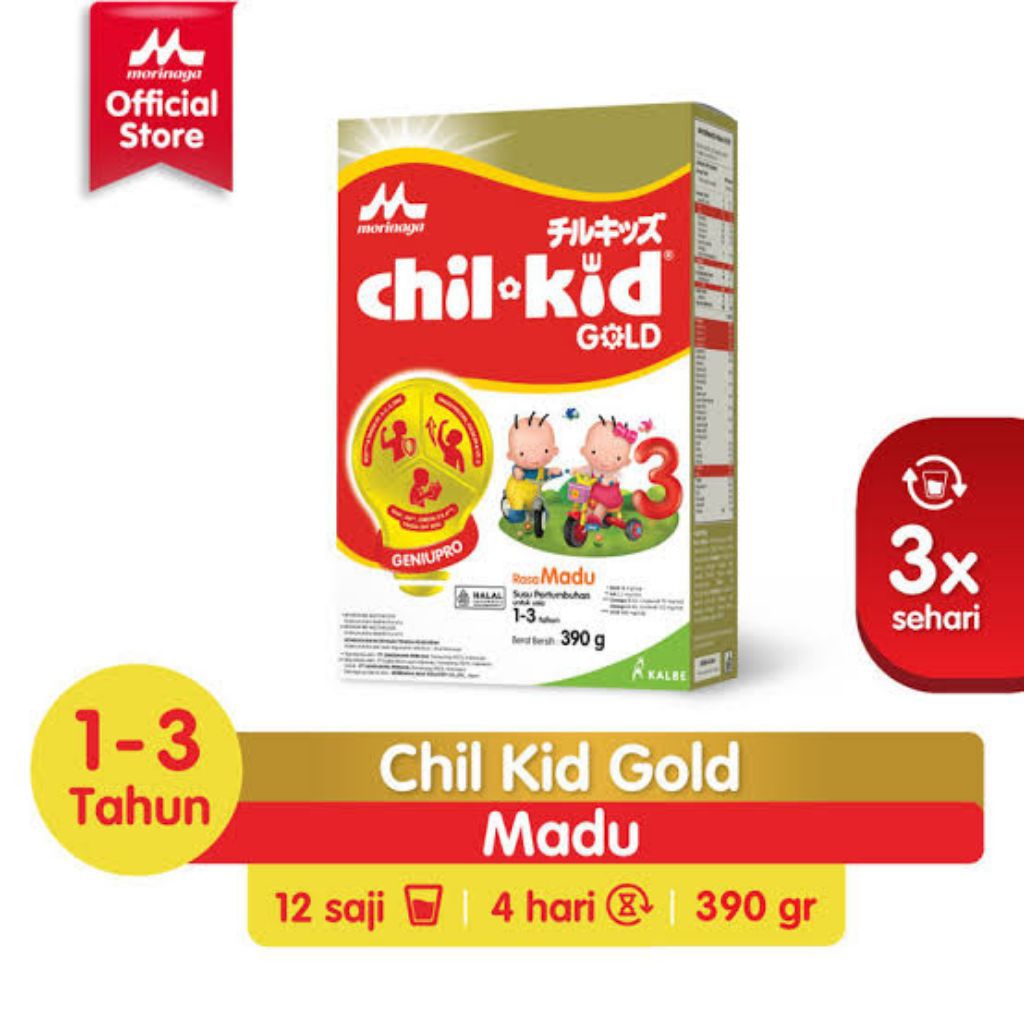 

Morinaga Chil Kid Gold Madu 390g Susu Formula Pertumbuhan Anak Usia 1-3 Tahun