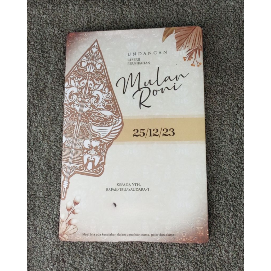 undangan pernikahan jawa unik 50 pcs bonus opp dan label nama