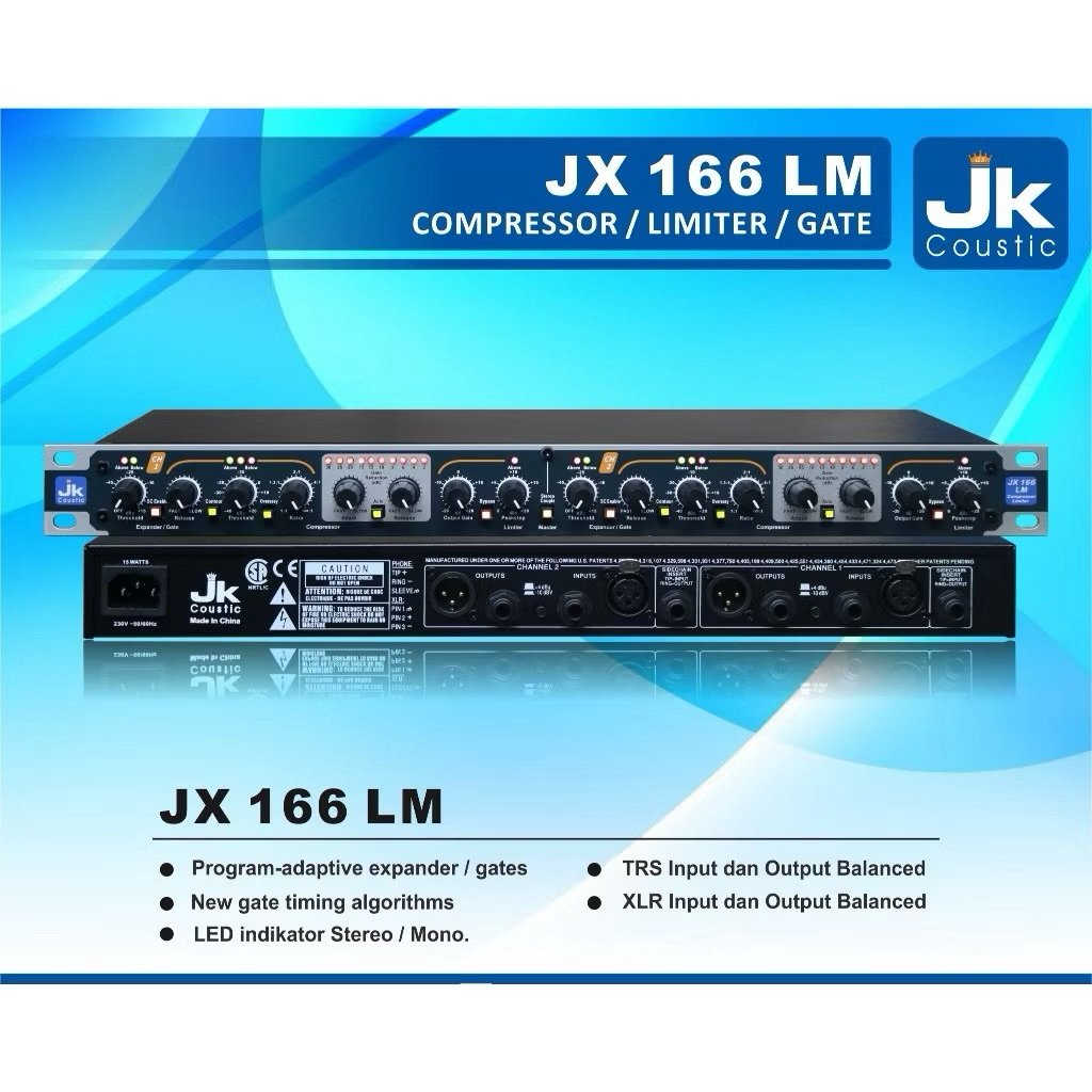 compresor/gate/limiter jk coustik jx 166lm
