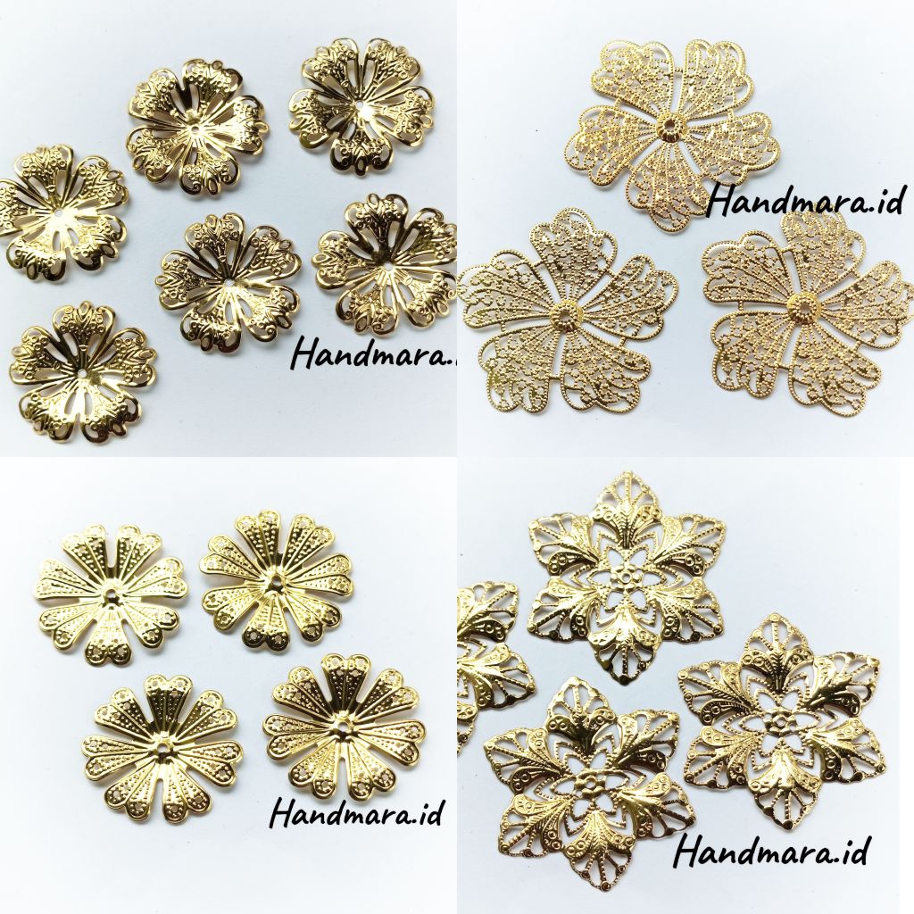 Lempengan Bunga Emas, Ornamen bunga emas harga per 12 pcs
