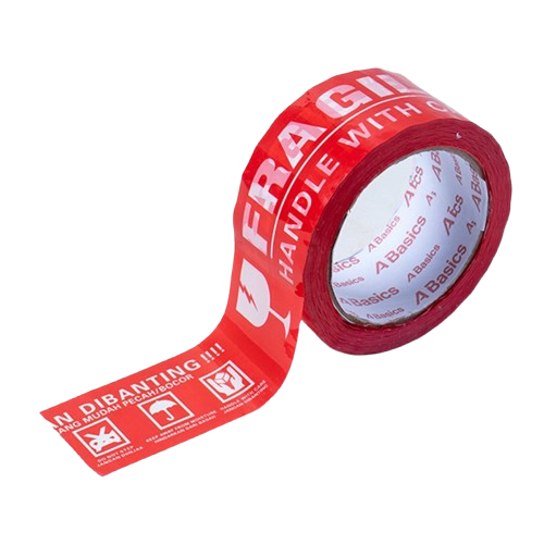 Lakban Fragile 90 Yard BC x 48mm – Tape Fragile Shopee | Merah1 Pcs