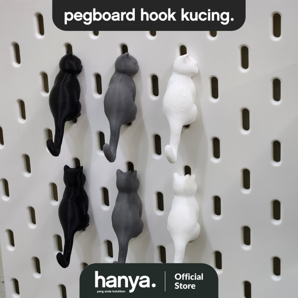 Skadis Hook Kucing / Pegboard Hook Lucu / Aksesoris Papan Berlubang Pegboard Kucing