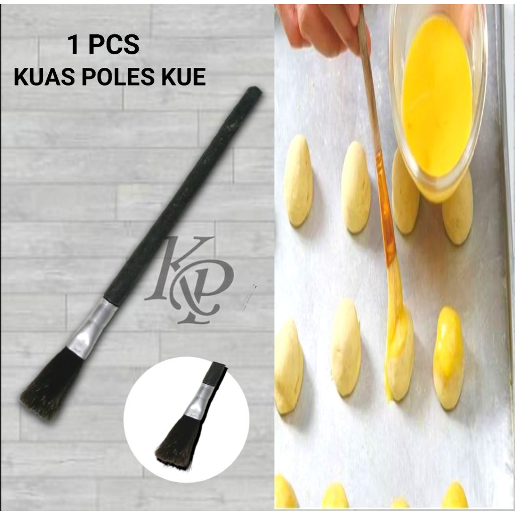 Kuas Kue Kering Bulu Halus Gagang Hitam / Kuas Nastar / Kuas Trendy