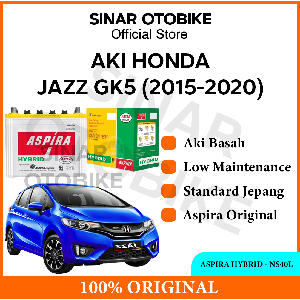AKI MOBIL BASAH JAZZ GK5 ASPIRA HYBRID BASAH NS40L