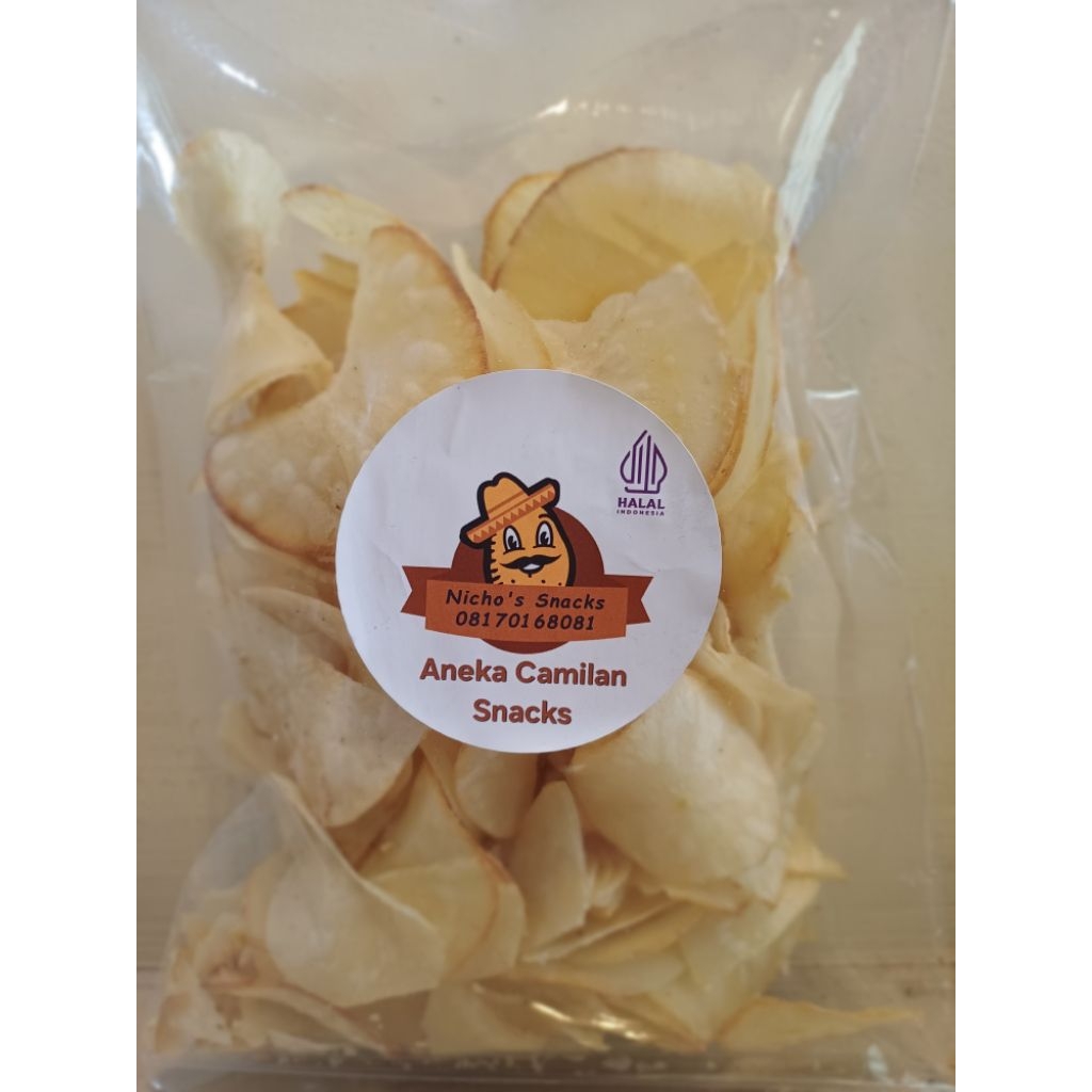 

kripik singkong asin gurih rasa original kemasan 200 gr cemilan kering snacks