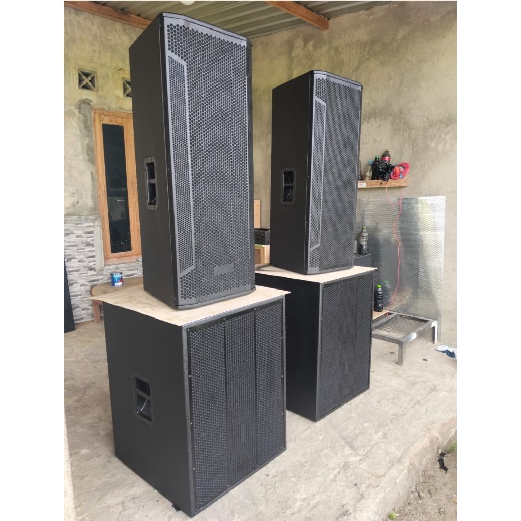 speaker Subwoofer Pasif 18inchi Jk Coustic voice coil 4" finishing Semprot Texture resin