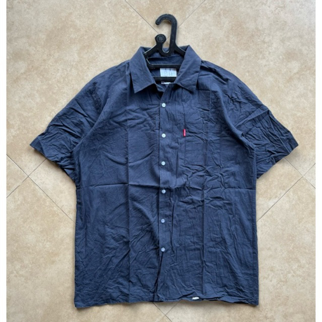 KEMEJA OPEN COLLAR D.LAND BLACK SECOND