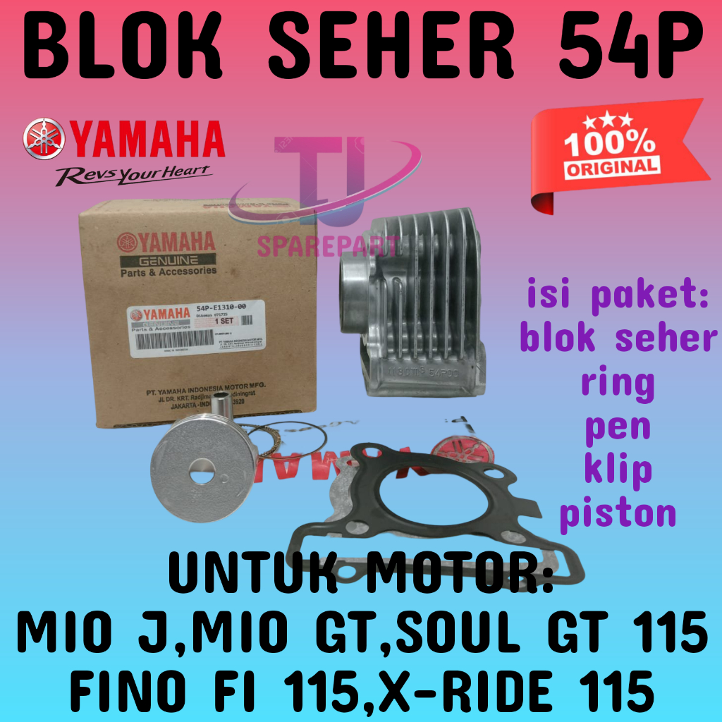 BLOK SEHER YAMAHA KODE 54P ORIGINAL BERGARANSI BLOK SEHER PISTON, MOTOR MIO J X RIDE 115 FINO