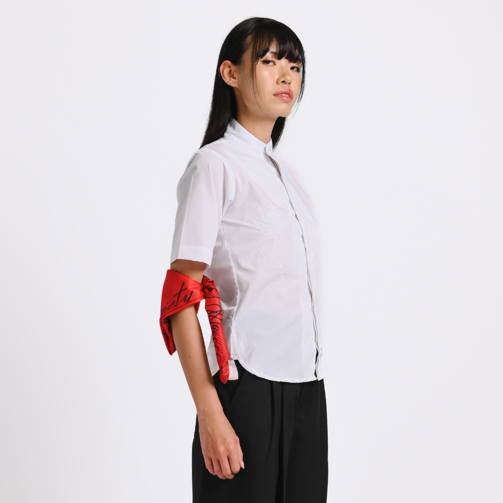 Oxford Society Roses Scarf Red