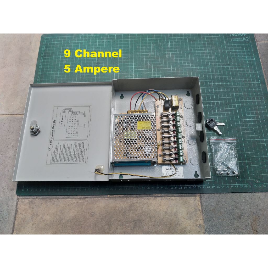 Power Supply CCTV 12V SMPS 10 Ampere Box 9 Port
