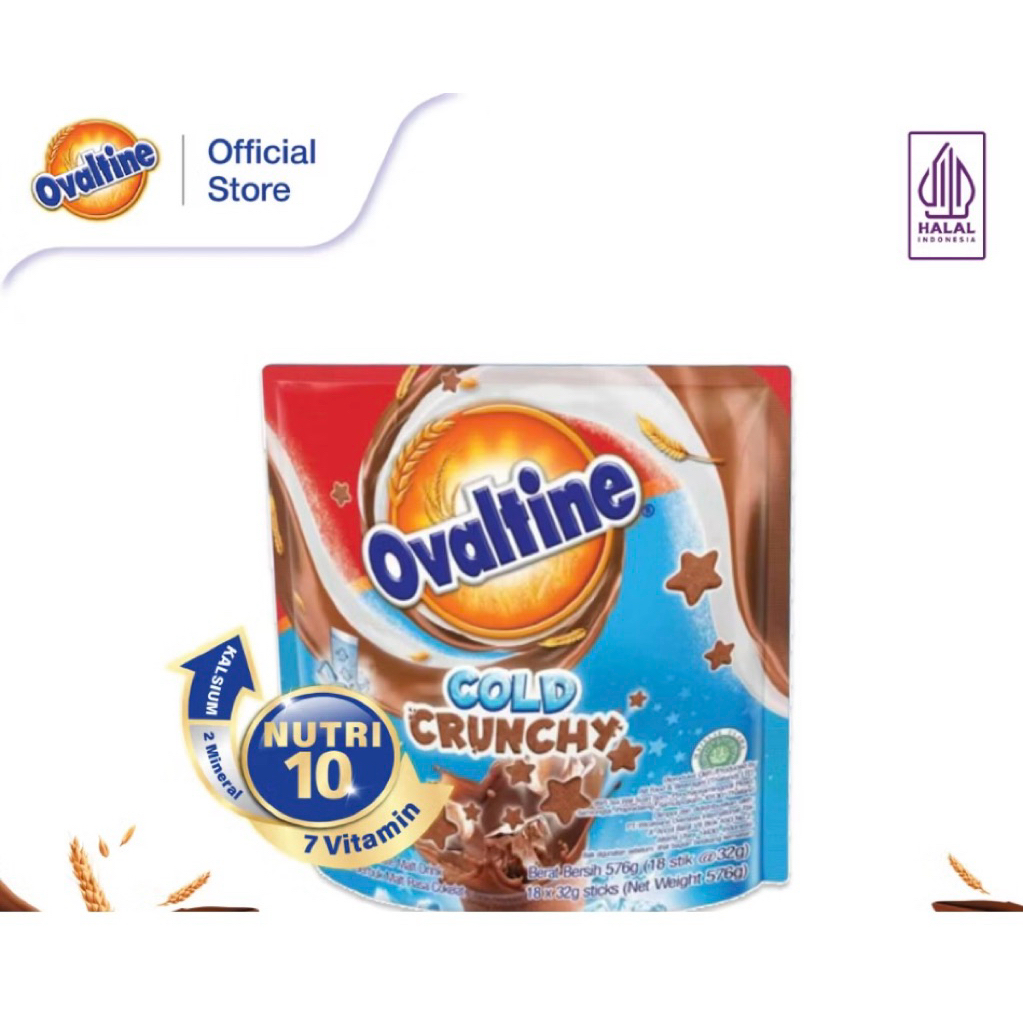 

Ovaltine Cold Crunchy chocomalt drink 18 stik @32 gr