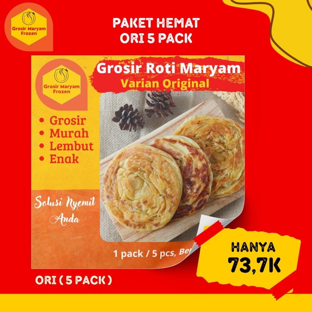 

PAKET PROMO HEMAT / ROTI MARYAM ORIGINAL 5 PACK