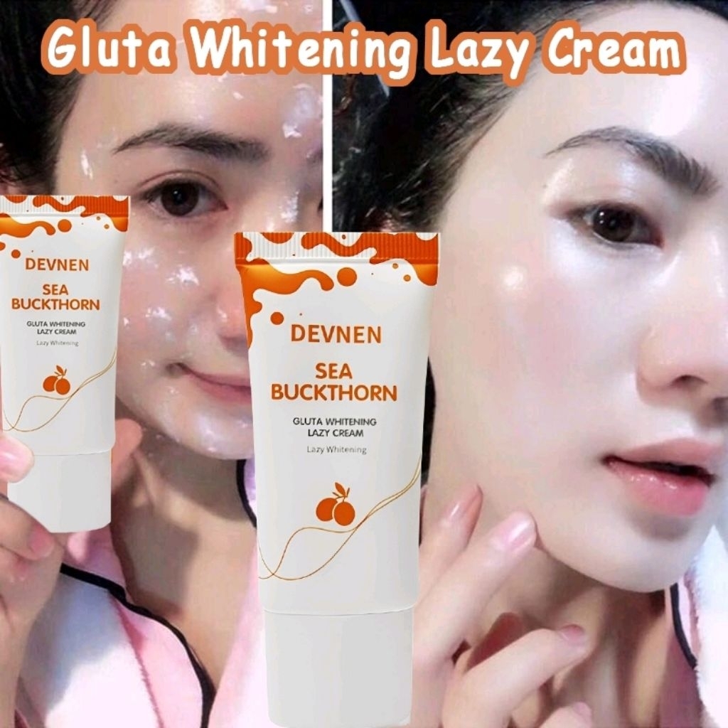 Gluta Whitening Lazy Cream 30g Instant Whitening Cream Brightening Skin Pemutih Wajah