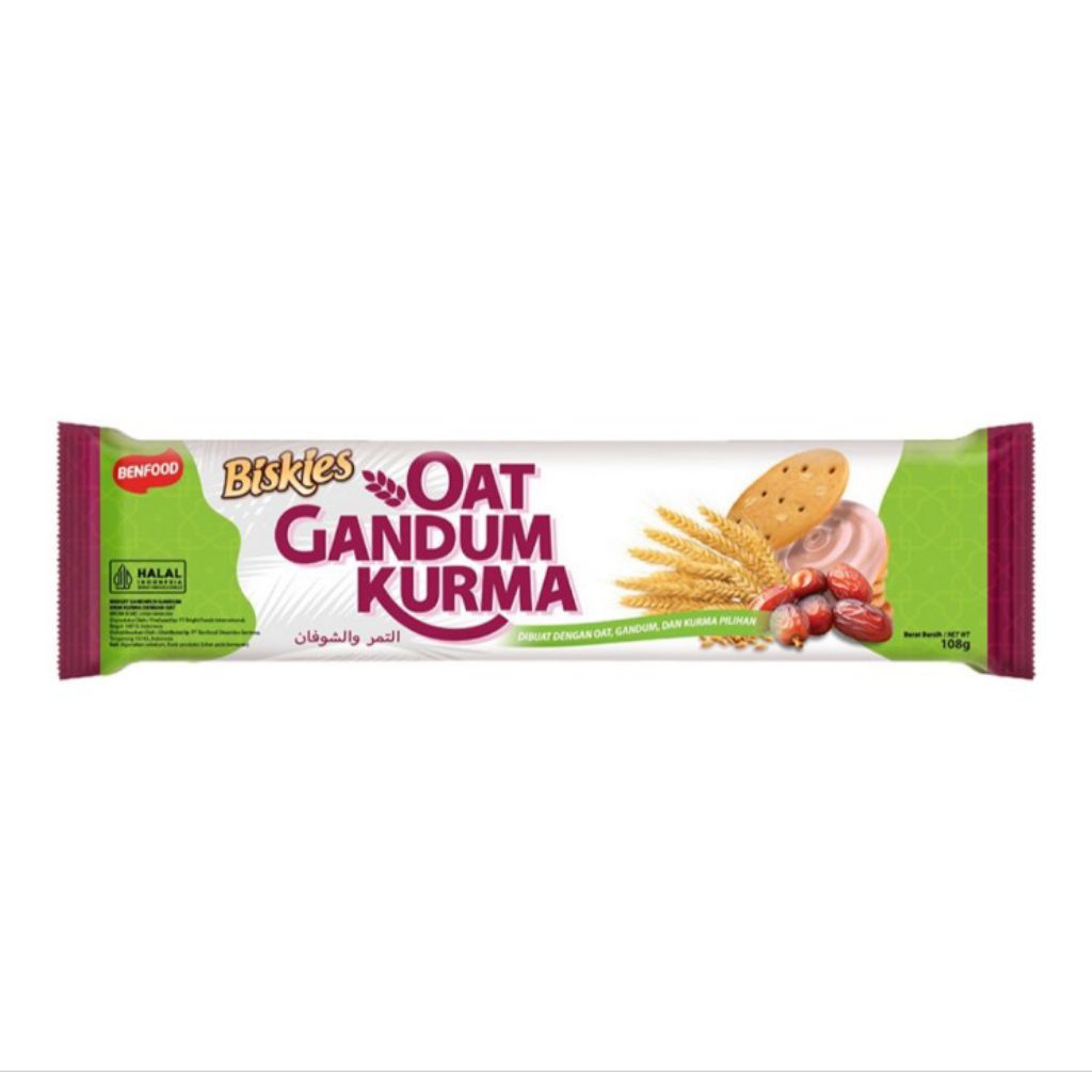 

Biskies Sandwich Biskuit Oat Gandum Kurma 108 g